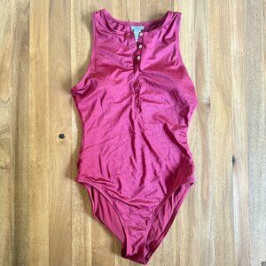 NWOT Andie Swim Malibu One Piece - Gloss - Sangria Long Torso - Size Medium